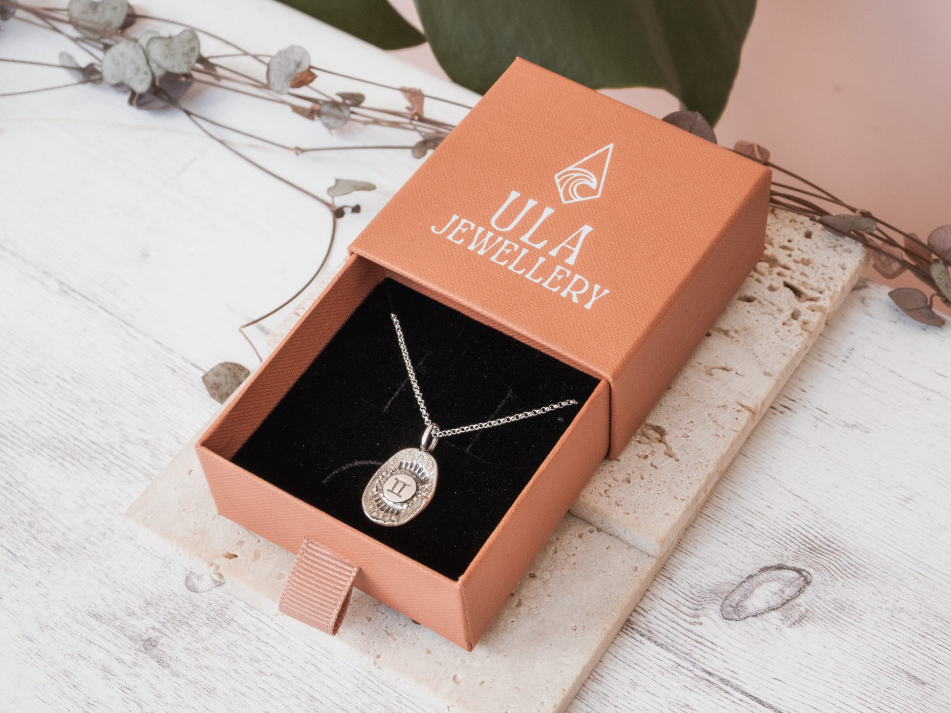 unique handmade star sign necklace by Ula Jewellery Cornwall