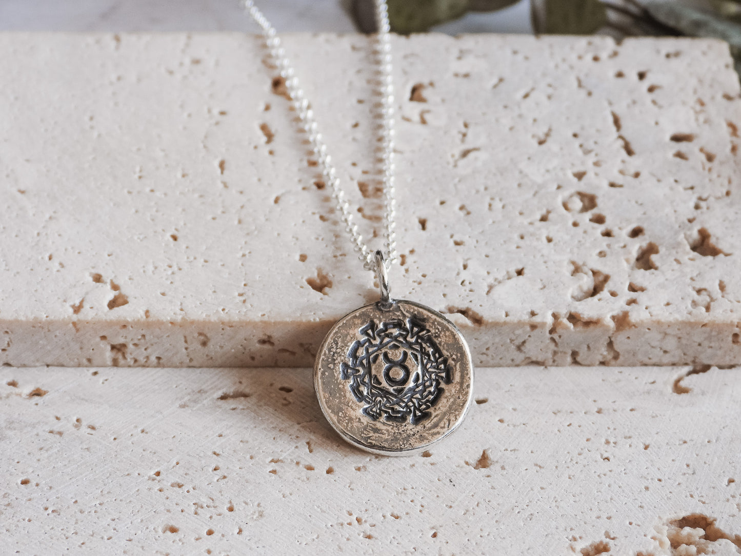 unique mandala Taurus symbol star sign necklace
