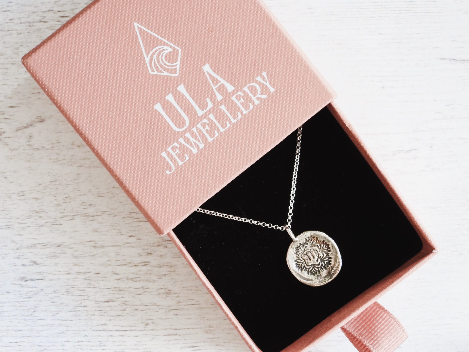 virgo mandala charm necklace by Ula Jewellery Cornwall