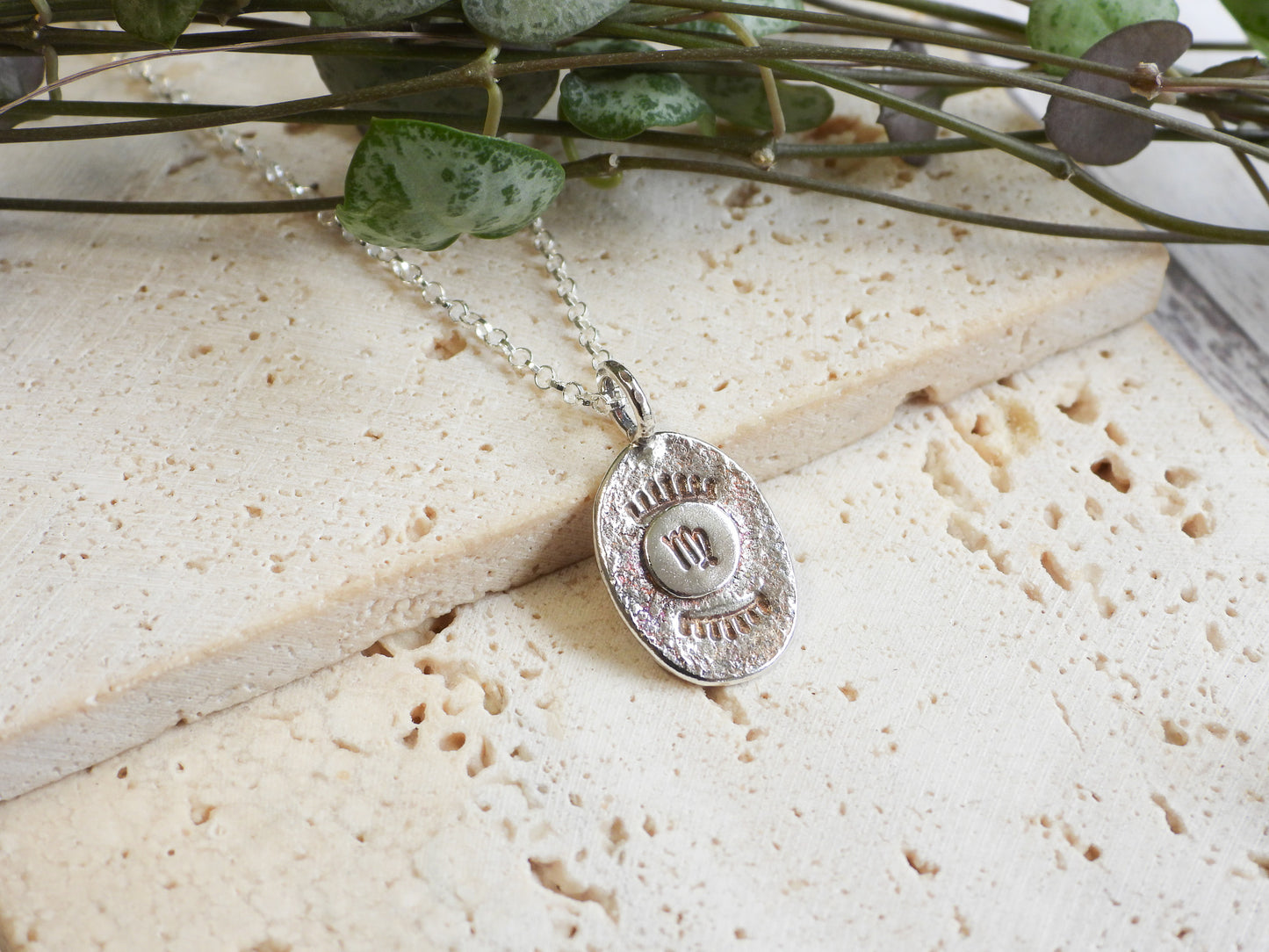 Boho Virgo Star Sign Charm Necklace | Recycled Silver 925