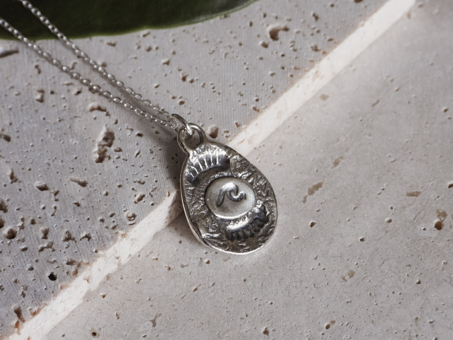 recycled sterling silver medallion necklace