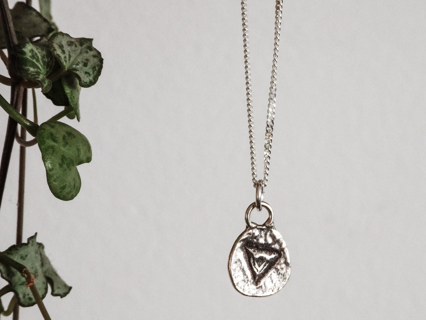 Water Symbol Glyph Charm Necklace