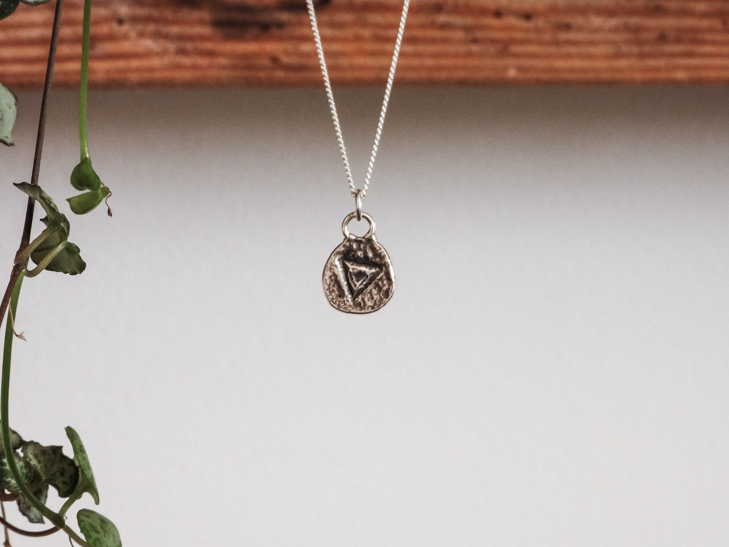 Water Symbol Glyph Charm Necklace