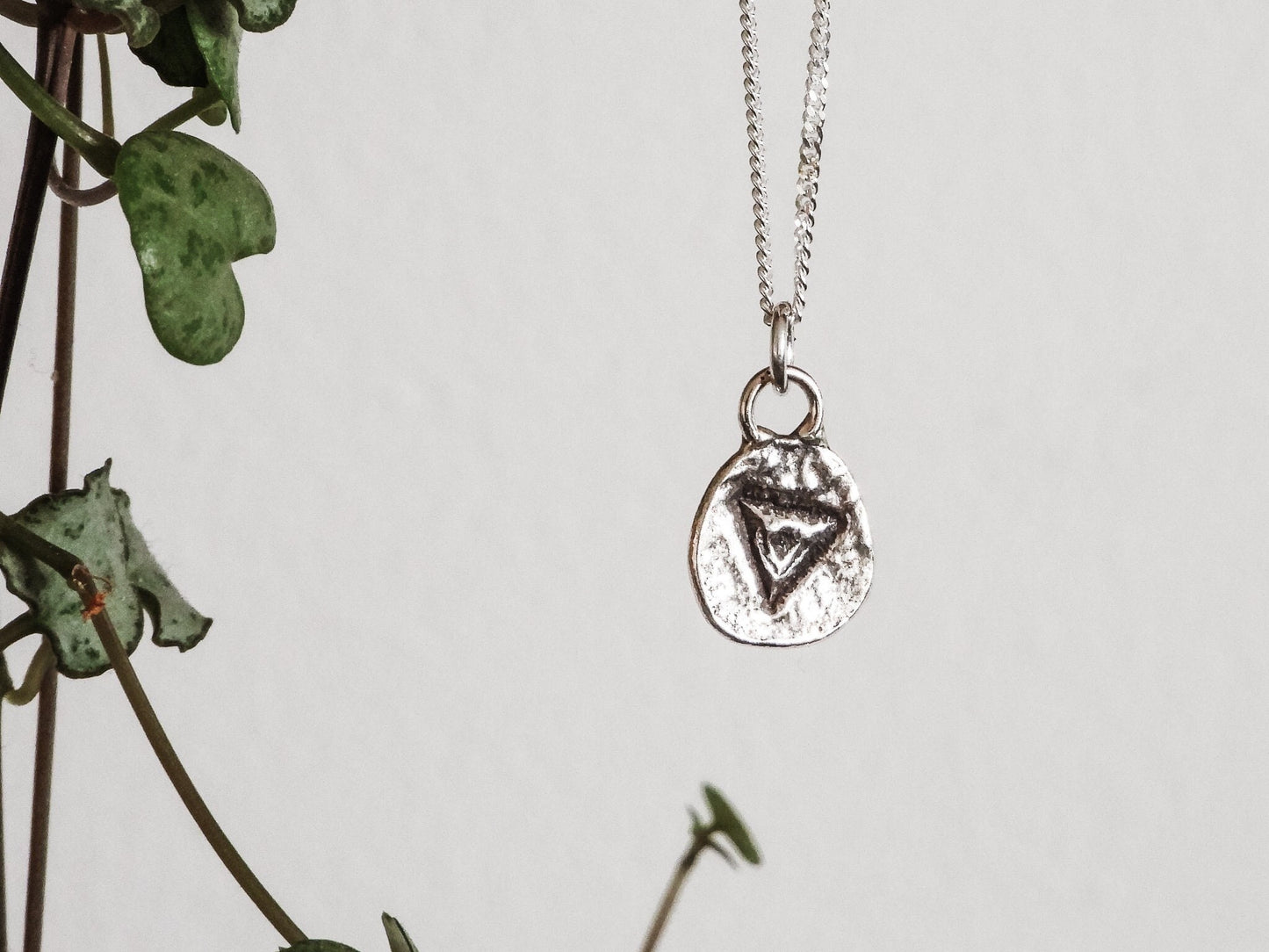 Water Symbol Glyph Charm Necklace