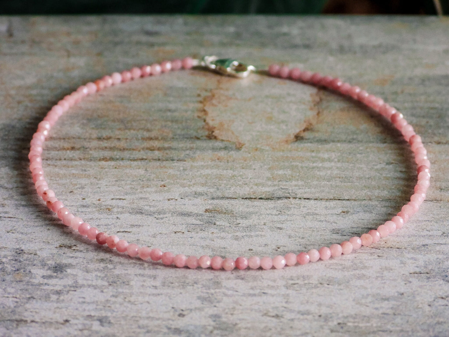 Dainty Rhodochrosite "Compassion" Gemstone Anklet