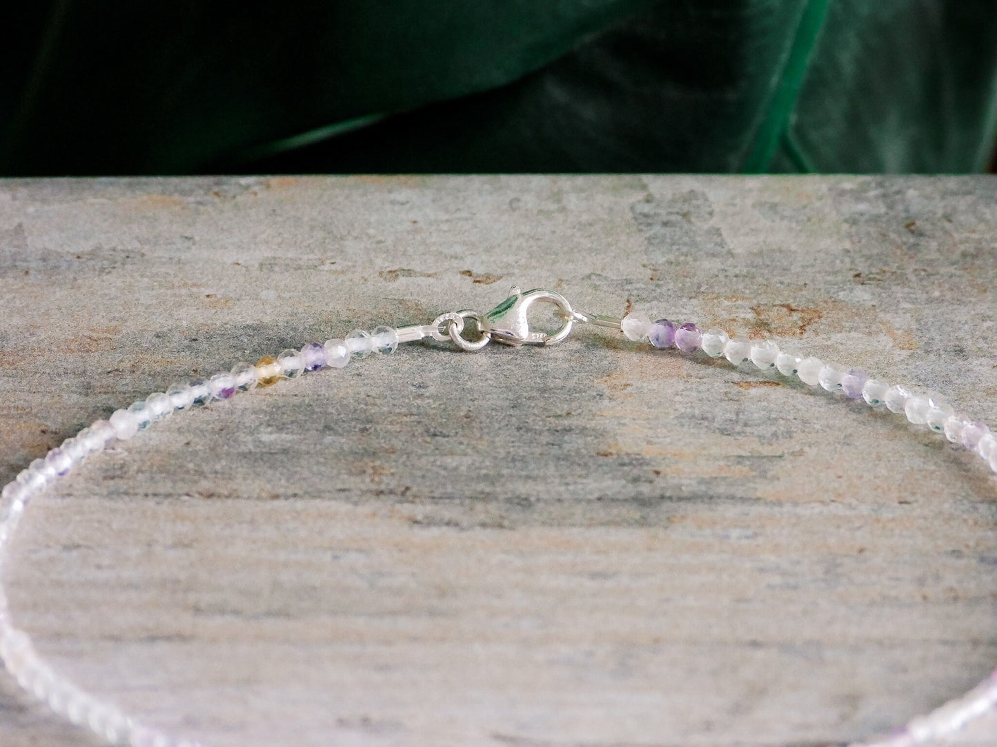 Dainty Fluorite "Clarity" Gemstone Anklet