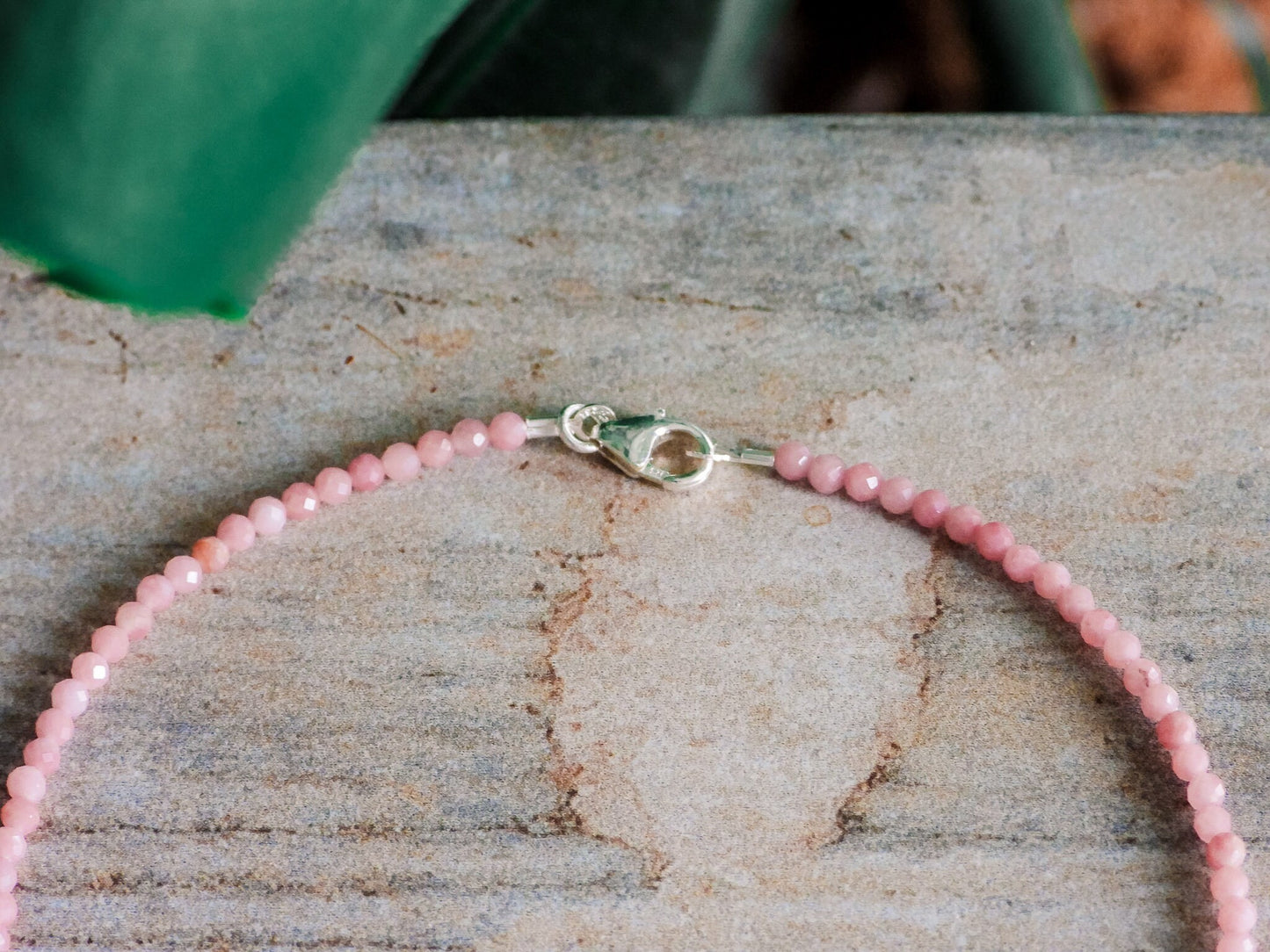 Dainty Rhodochrosite "Compassion" Gemstone Anklet