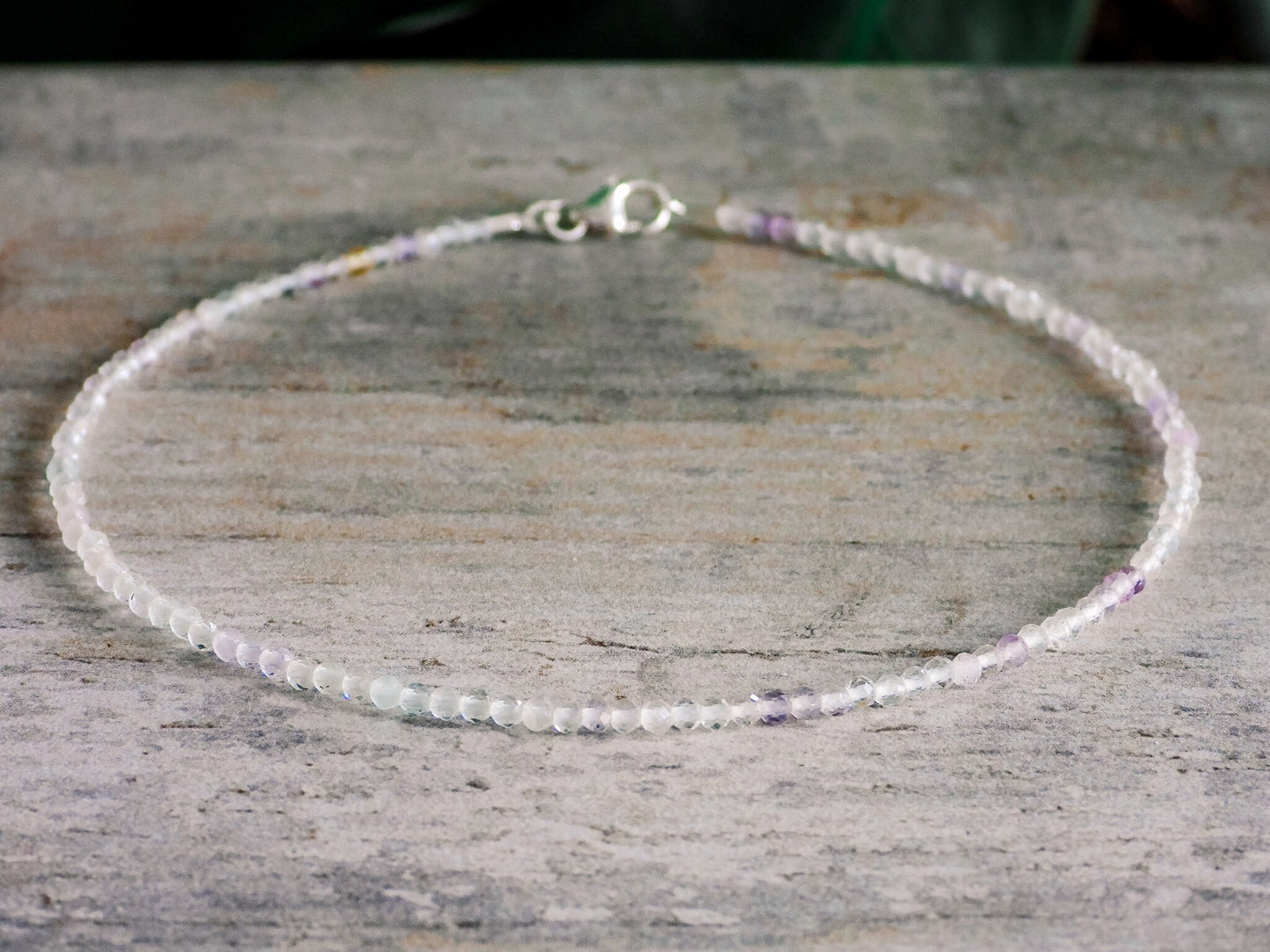 Dainty Fluorite "Clarity" Gemstone Anklet