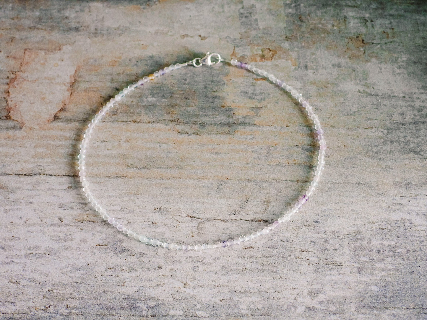 Dainty Fluorite "Clarity" Gemstone Anklet