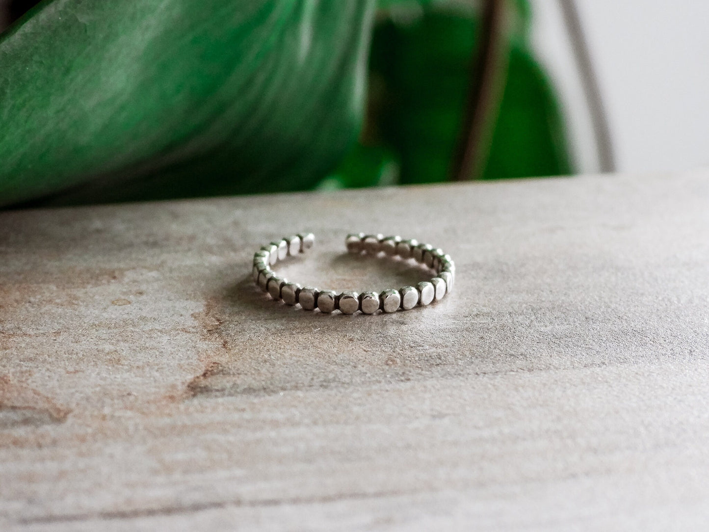 Silver Adjustable Midi / Toe Ring | Beaded