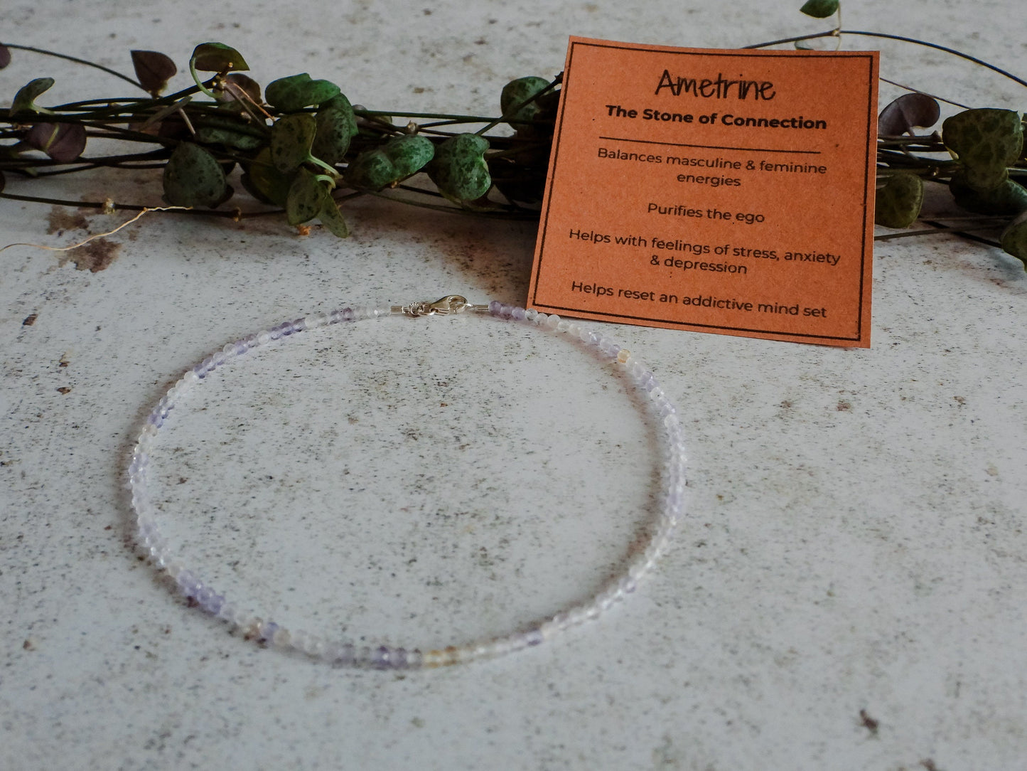 Dainty Ametrine "Balance & Connection" Gemstone Anklet