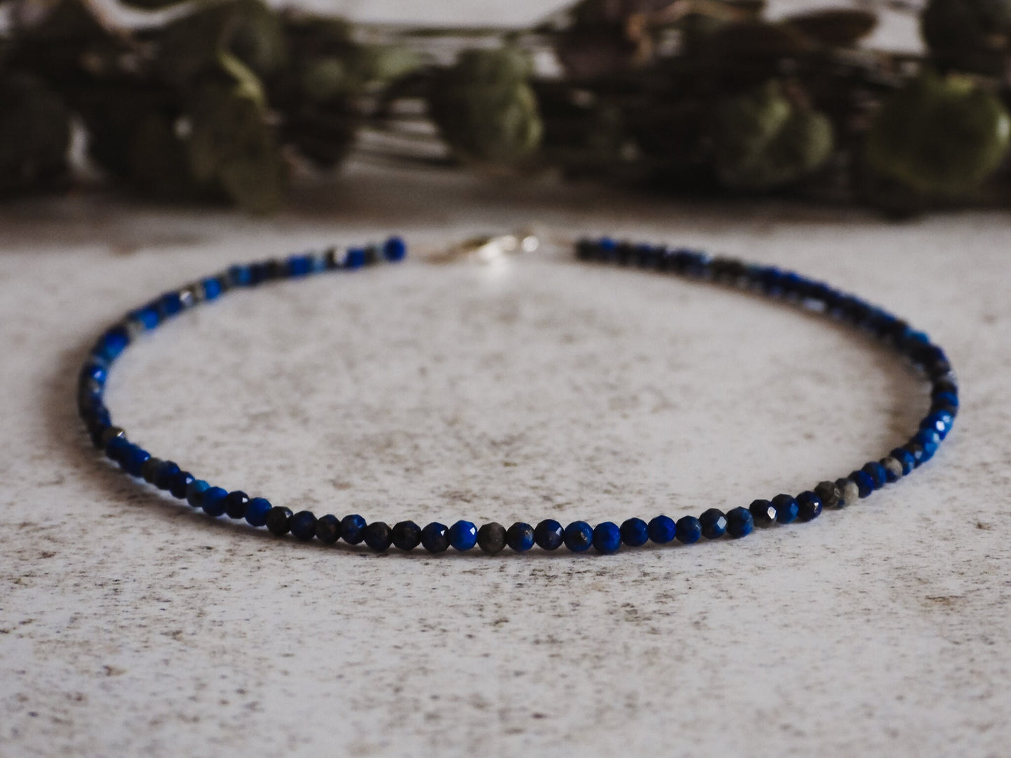 Dainty Lapis Lazuli "Truth" Gemstone Anklet | September Birthstone