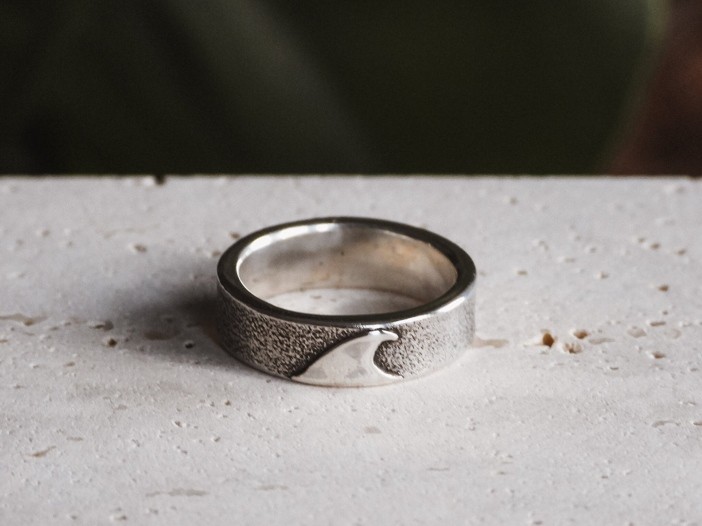 Custom Made Rustic Wave Ring