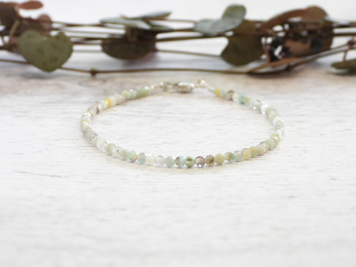 Dainty Amazonite "Hope" Gemstone Bracelet | Faceted Beads