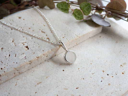Gwithian Seaglass "Bubble" Charm Necklace | Recycled Silver 925