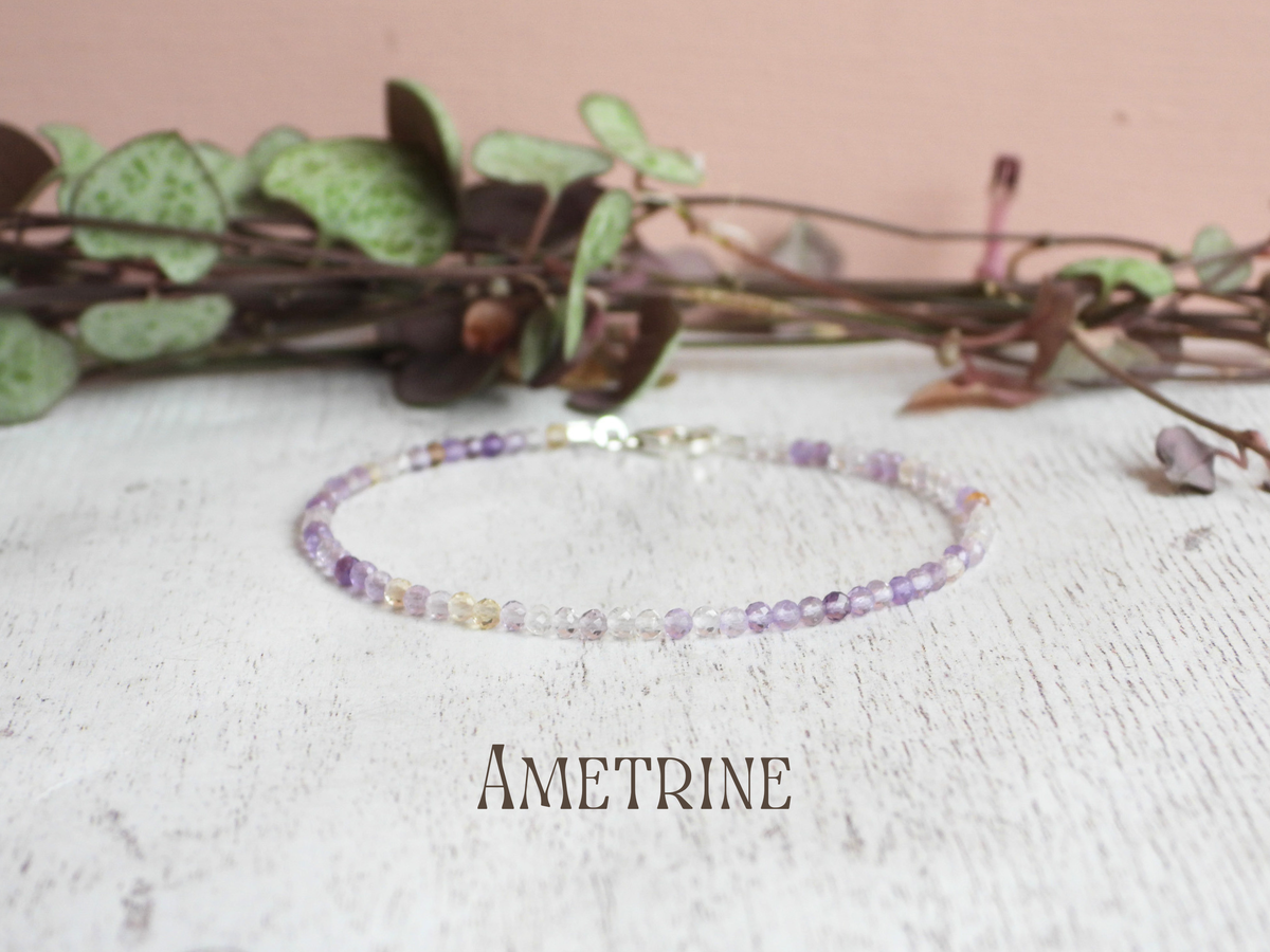 Dainty Ametrine Gemstone Bracelet | Sterling Silver | Handmade