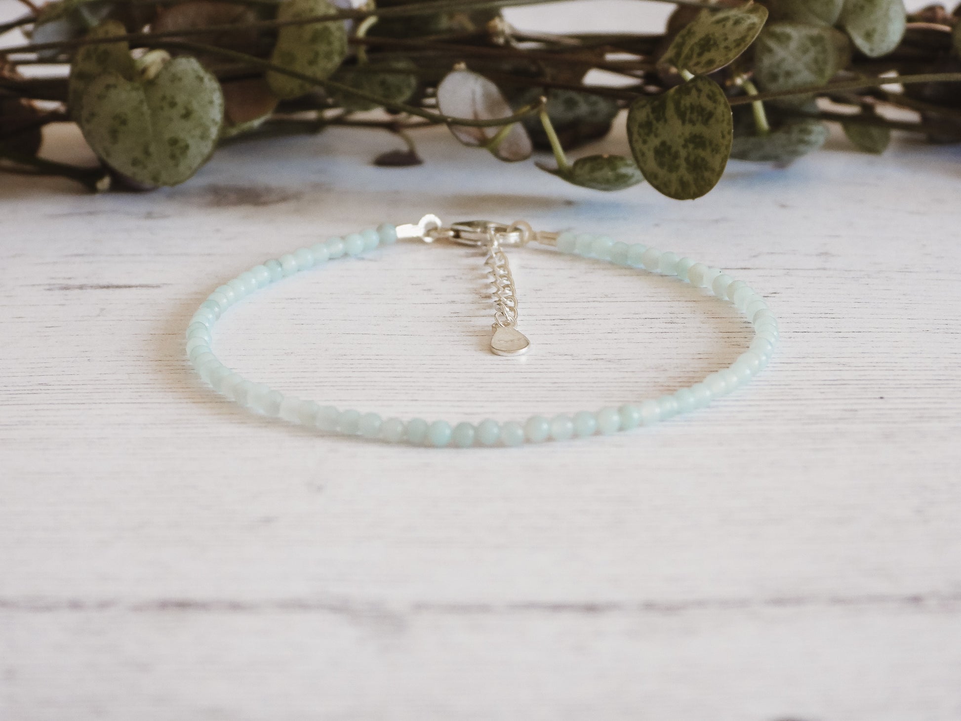 adjustable amazonite gemstone stacking bracelet