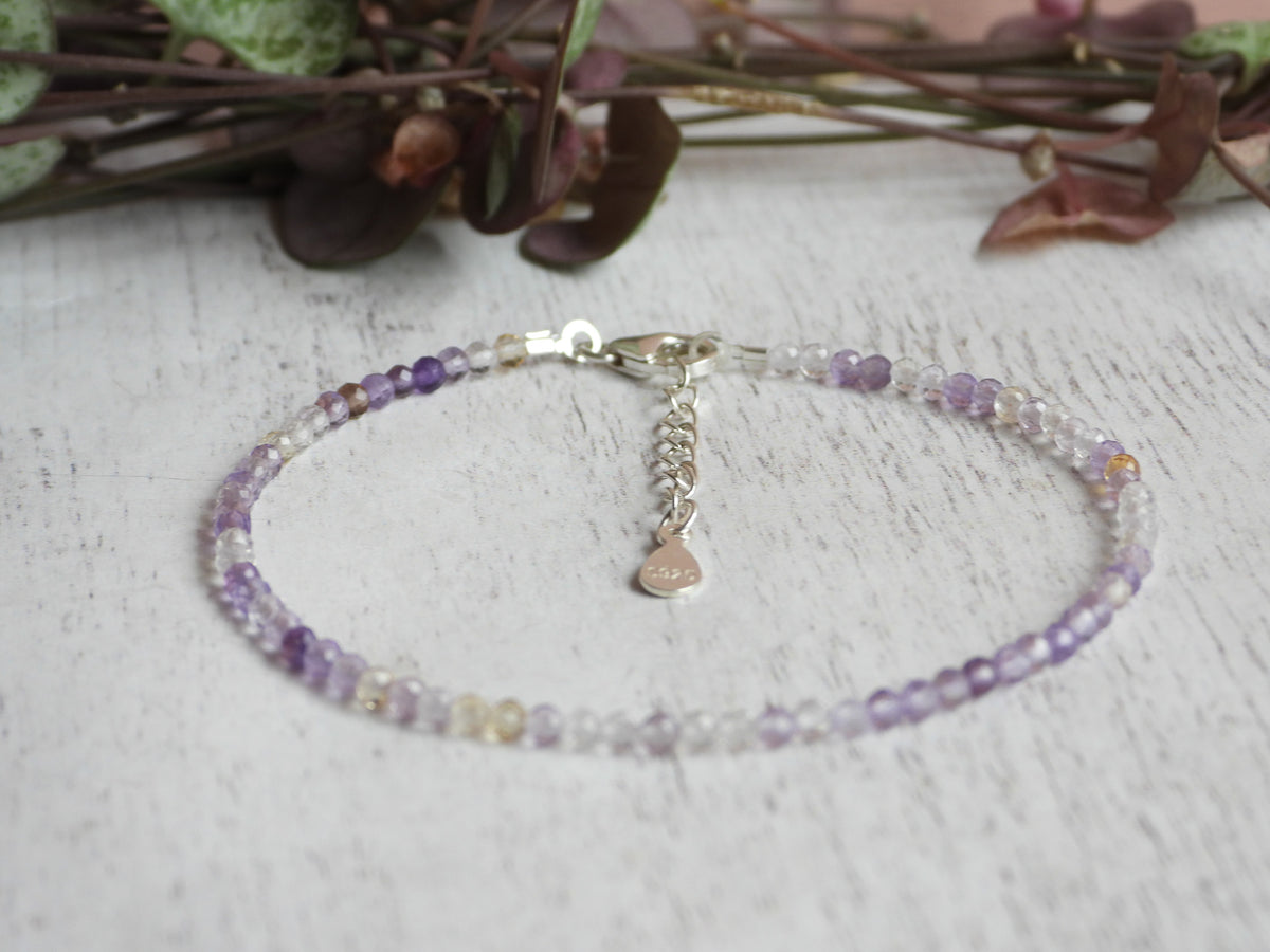 Dainty Ametrine Gemstone Bracelet | Sterling Silver | Handmade