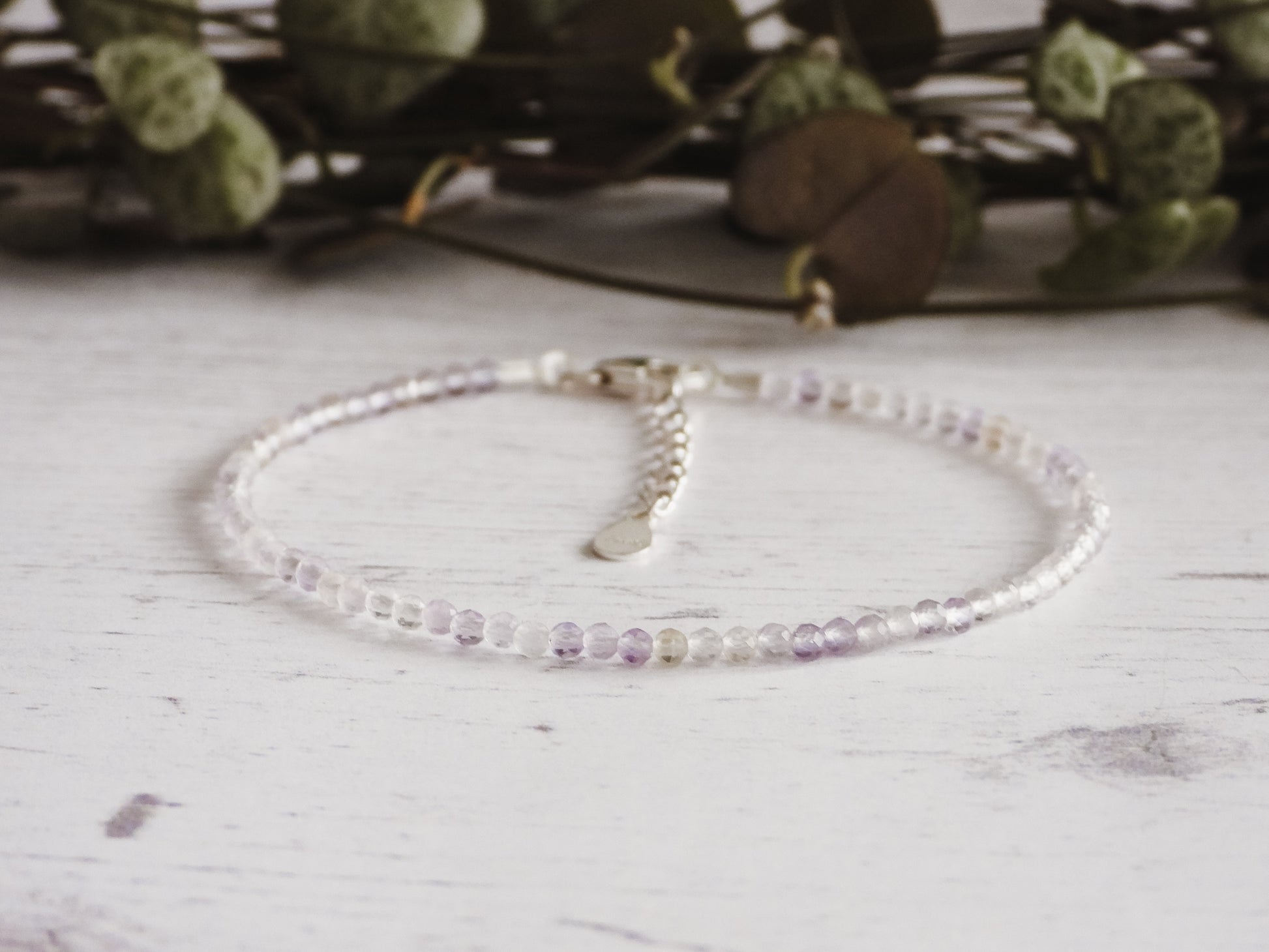 adjustable ametrine gemstone bracelet with sterling silver clasp and chain
