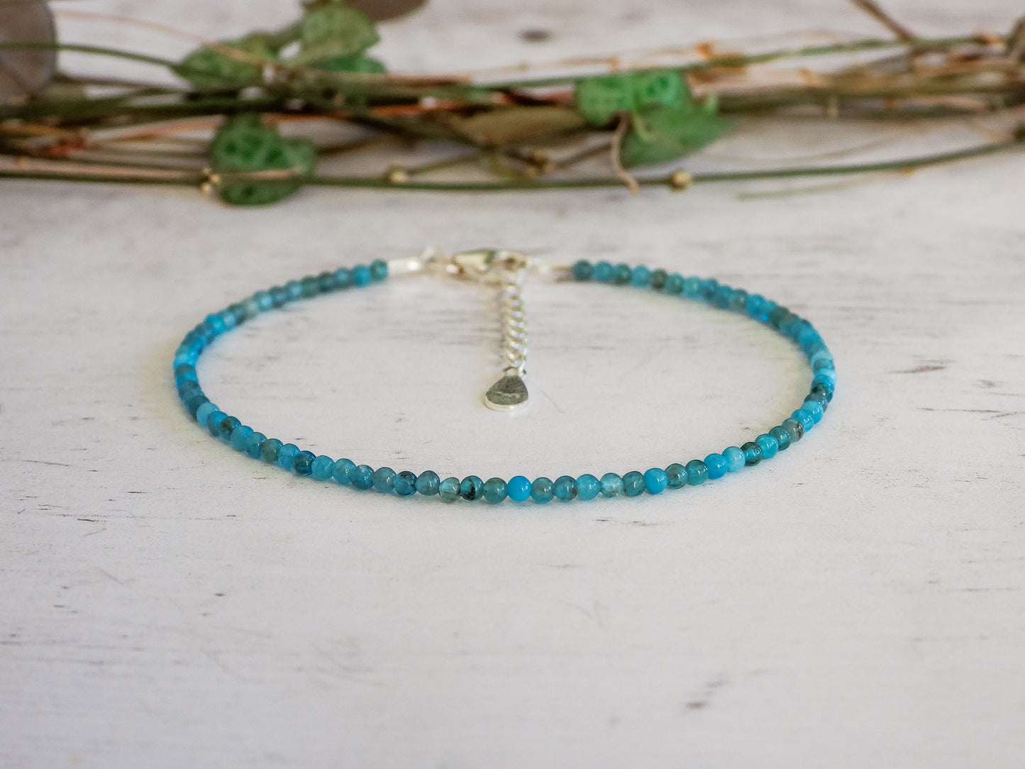 Dainty Apatite "Manifestation" Gemstone Bracelet | Round Beads
