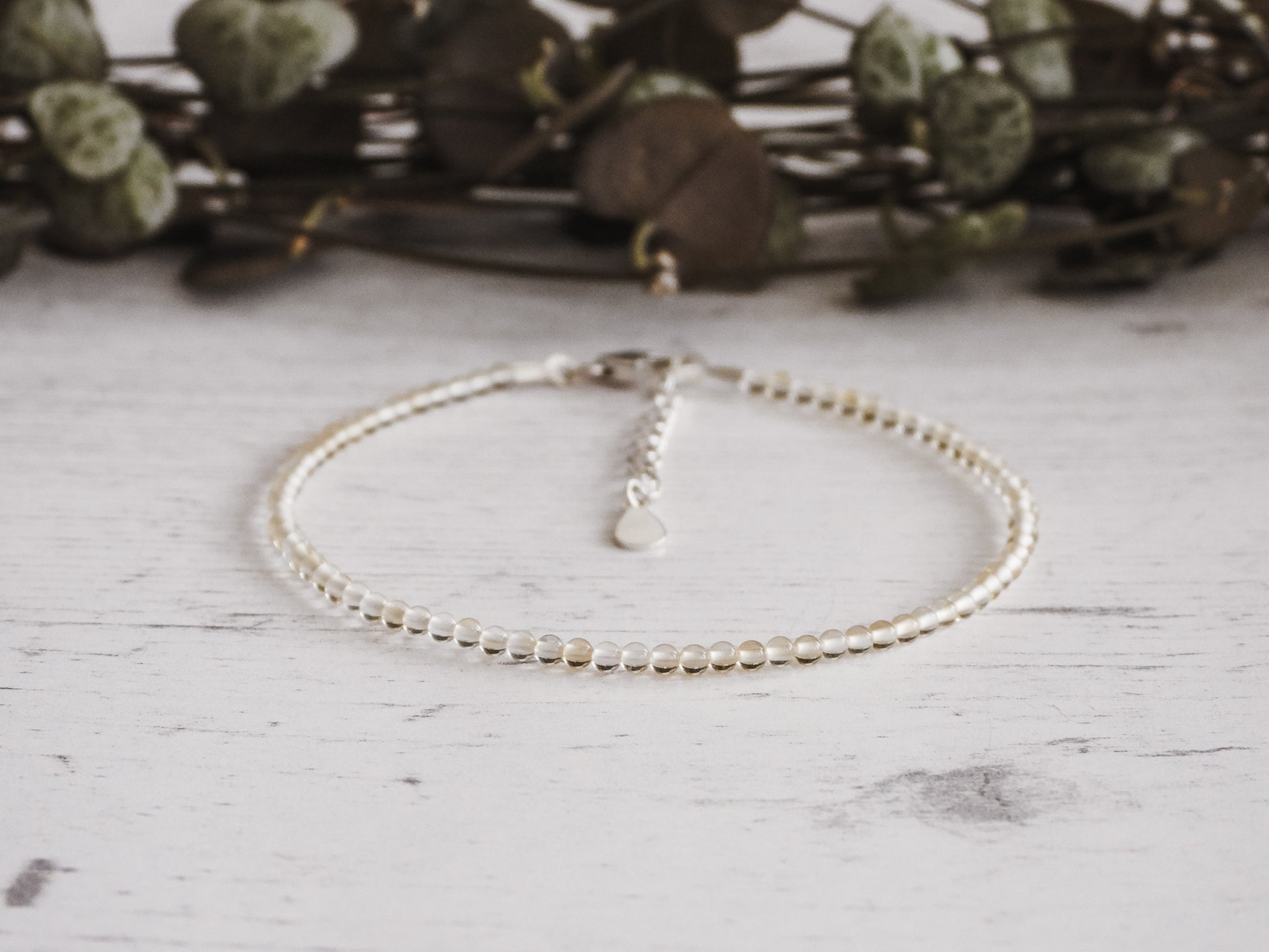 adjustable citrine crystal healing boho stacking bracelet 