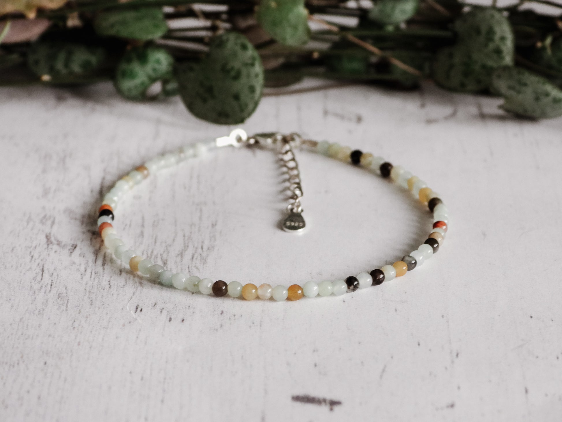 adjustable minimalist crystal healing amazonite bracelet