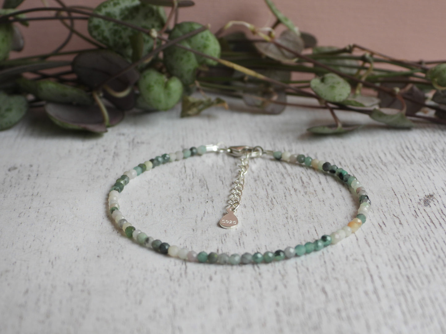 Dainty Emerald "Compassion" Gemstone Bracelet | May Birthstone | Faceted Beads