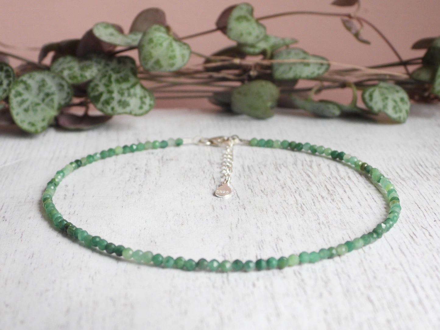 Dainty Jade "Harmony" Gemstone Anklet | Faceted Beads