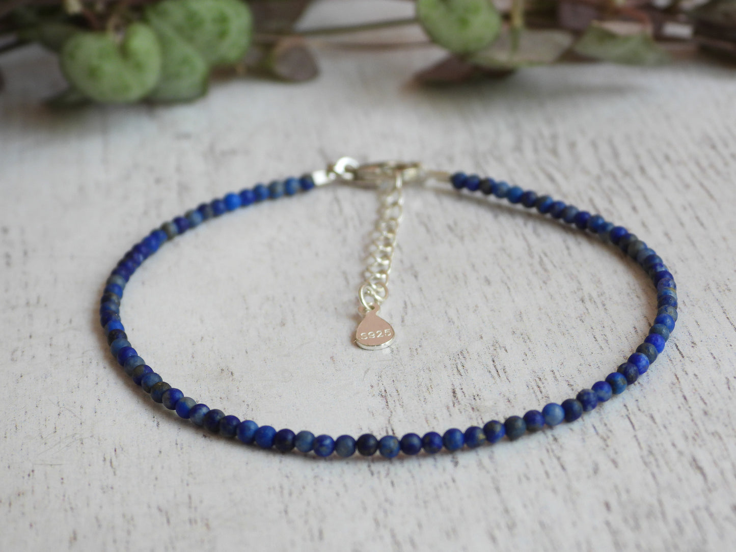 Dainty Lapis Lazuli "Truth" Gemstone Bracelet | September Birthstone | Round Beads