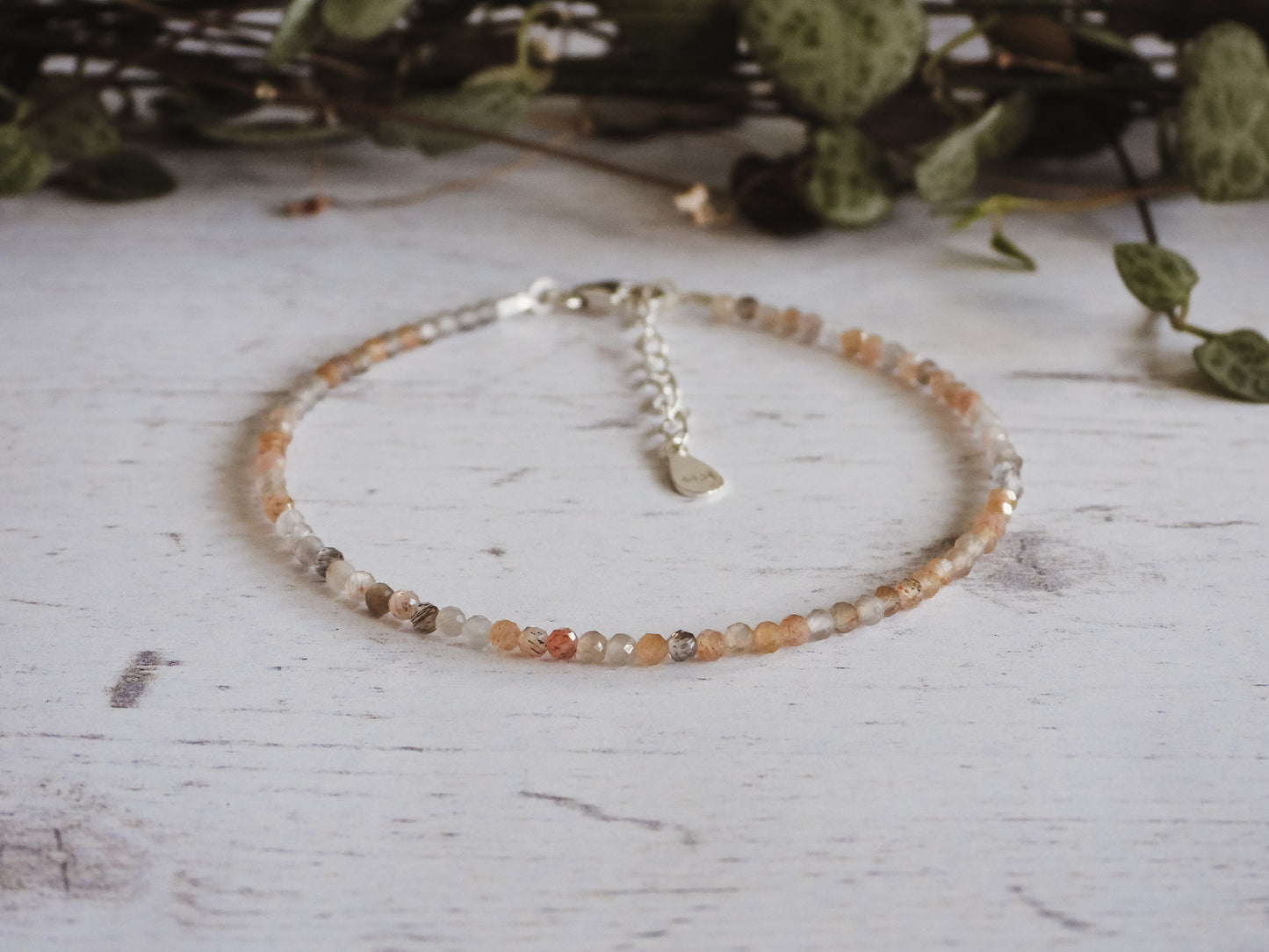 adjustable moonstone june birthstone beaded bracelet