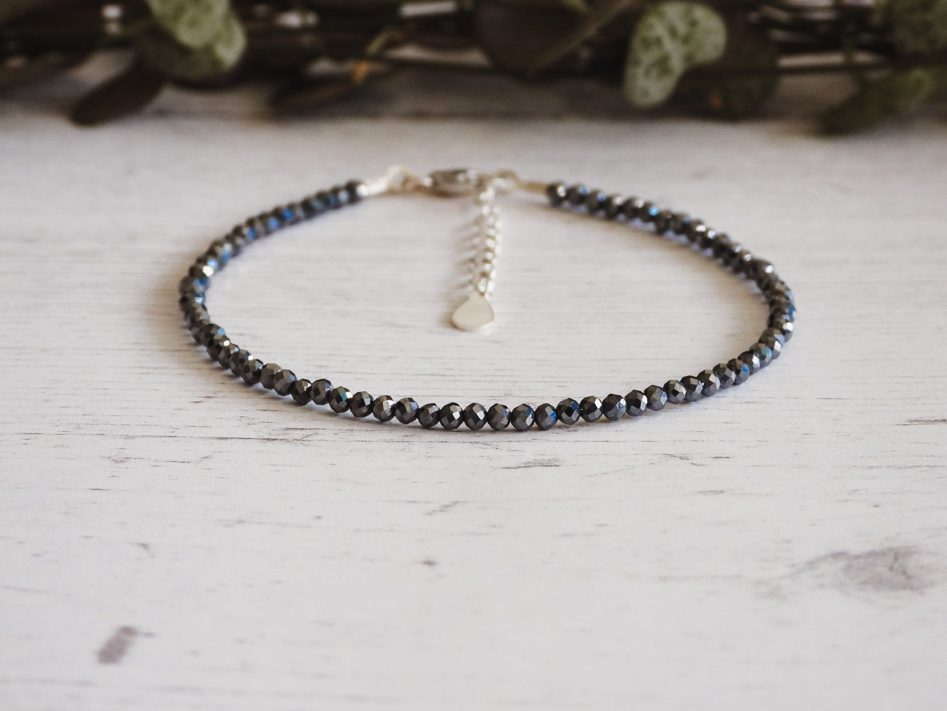 adjustable terahertz bracelet with sterling silver chain and clasp