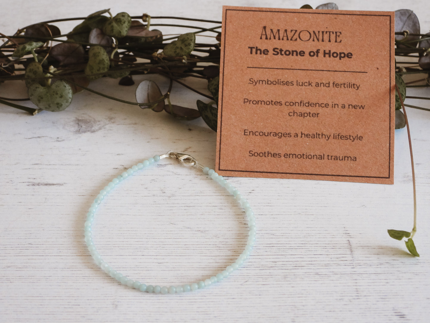 amazonite crystal healing gemstone bracelet
