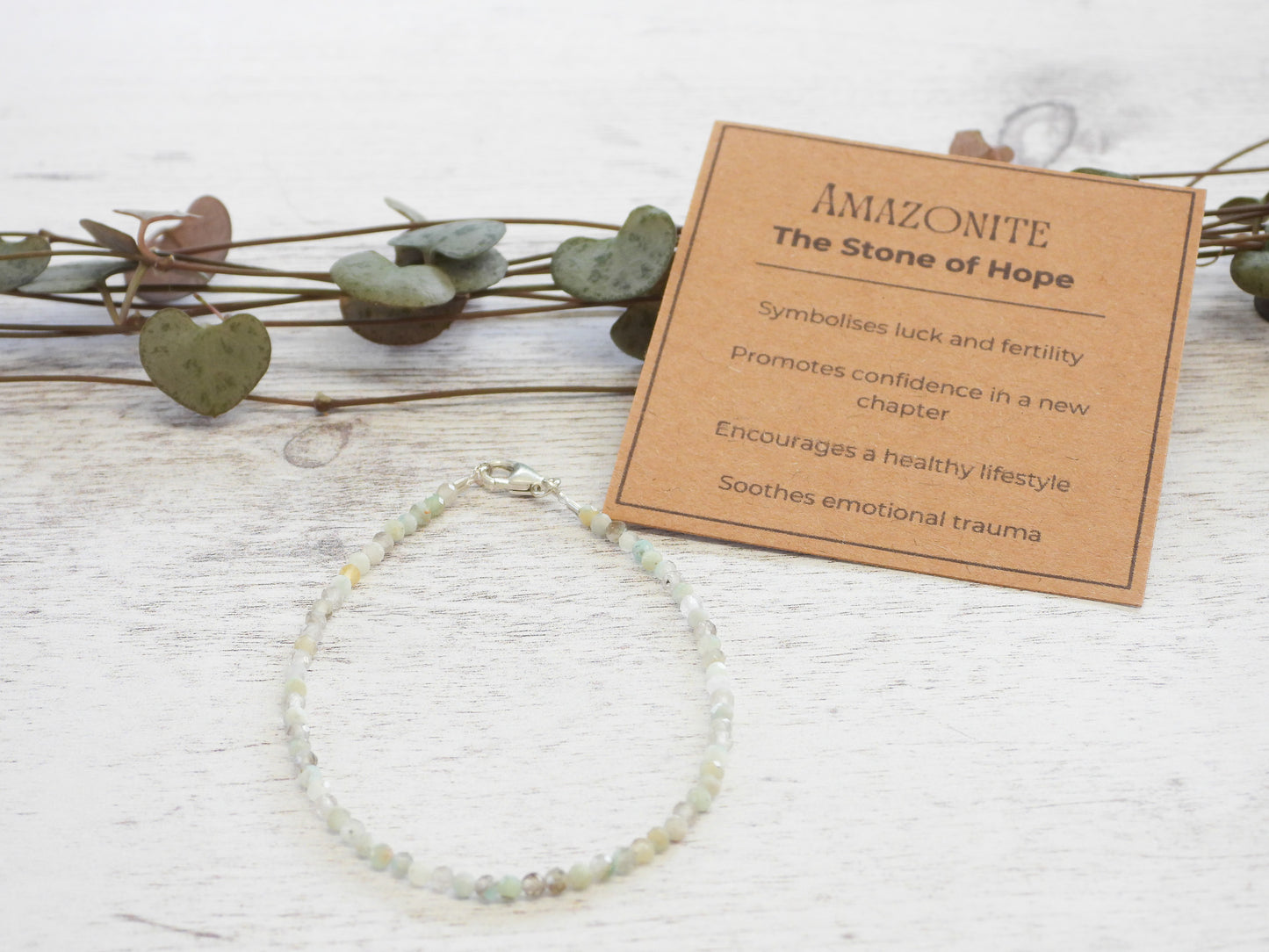 Dainty Amazonite "Hope" Gemstone Bracelet | Faceted Beads