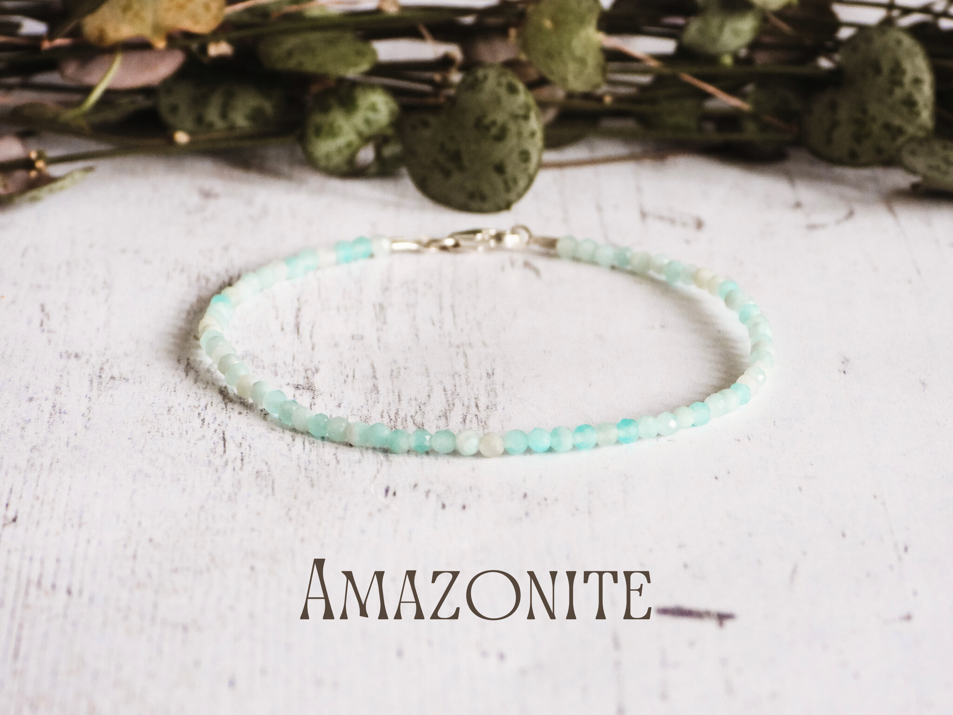 dainty amazonite gemstone beaded 2mm bracelet