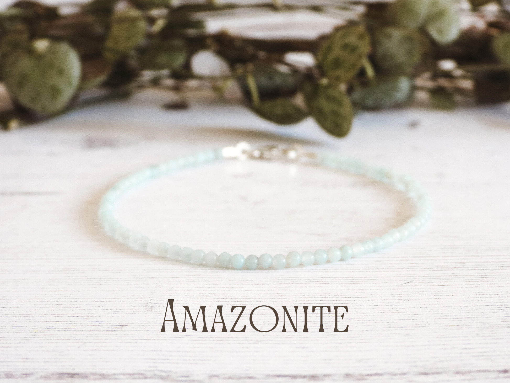 dainty amazonite crystal healing beaded bracelet