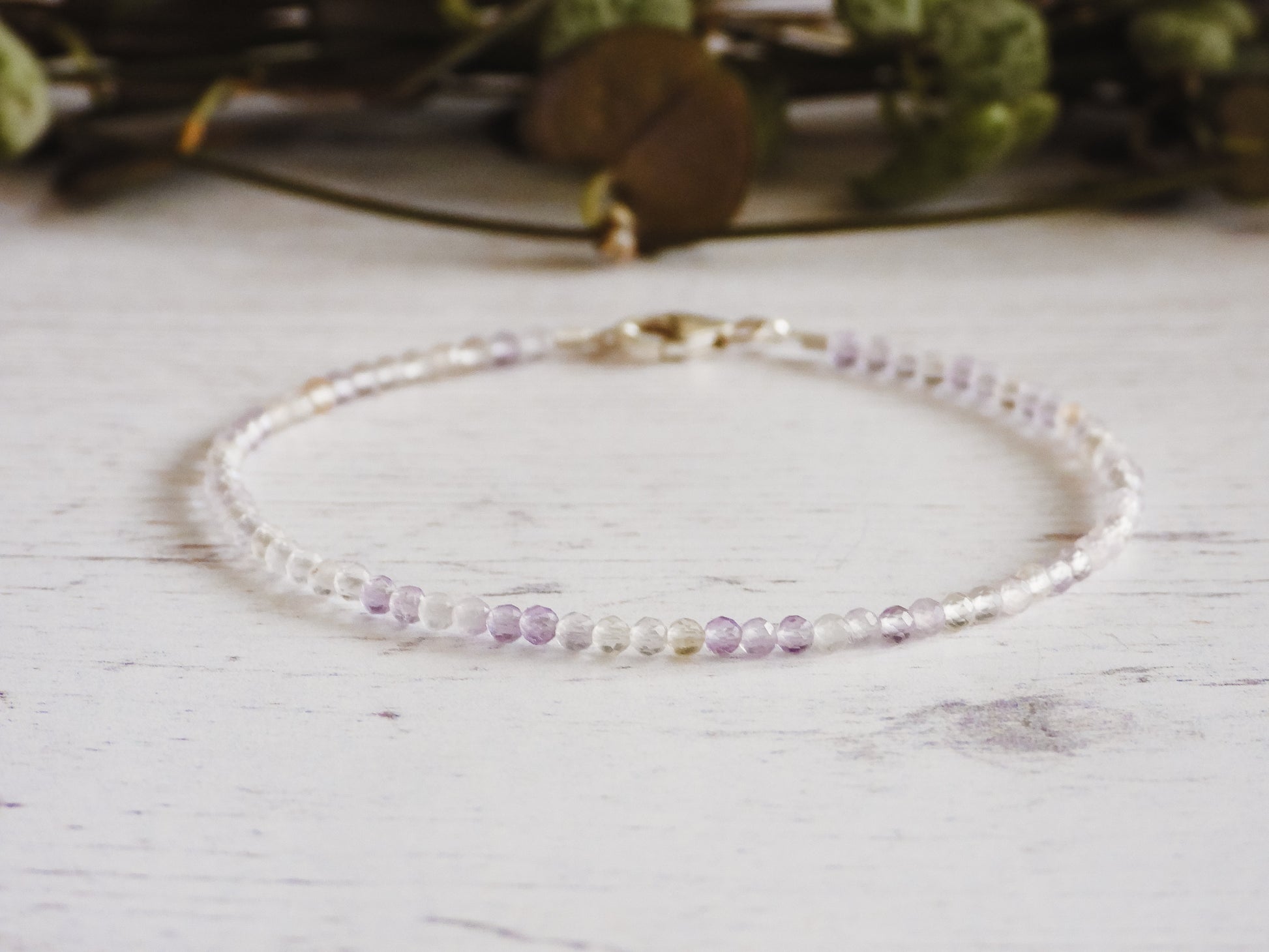 ametrine crystal healing beaded bracelet