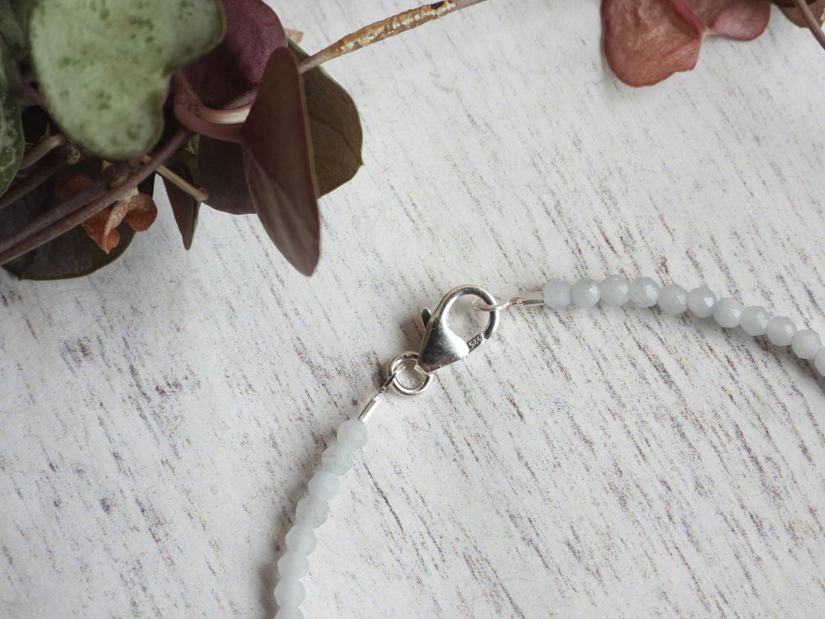 Dainty Gemstone Angelite  Bracelet | Sterling Silver | Handmade