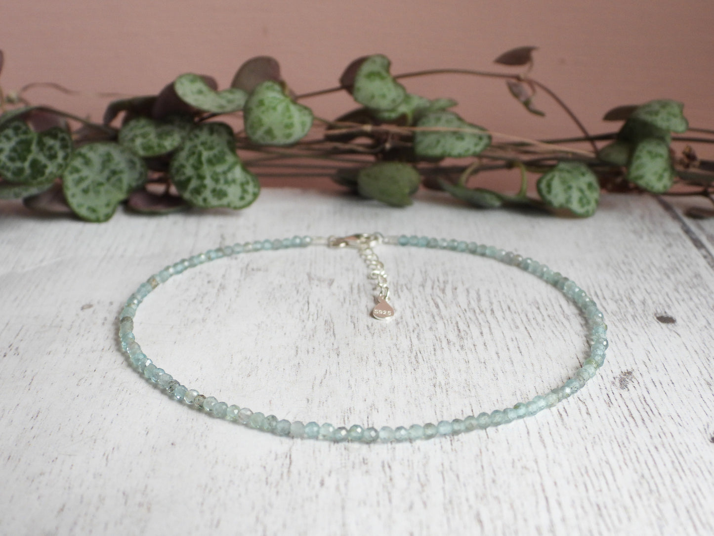 Dainty Apatite "Manifestation" Gemstone Anklet | Faceted Beads
