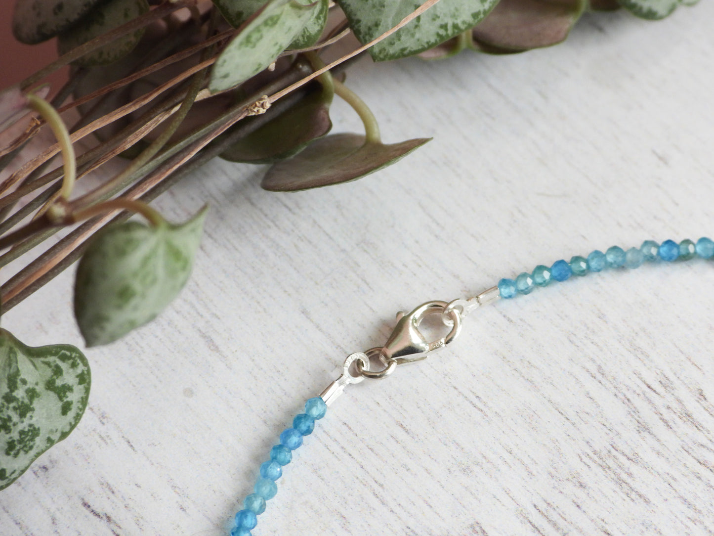 Dainty Apatite "Manifestation" Gemstone Anklet | Faceted Beads