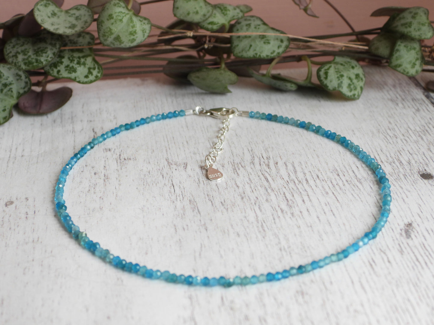 Dainty Apatite "Manifestation" Gemstone Anklet | Faceted Beads