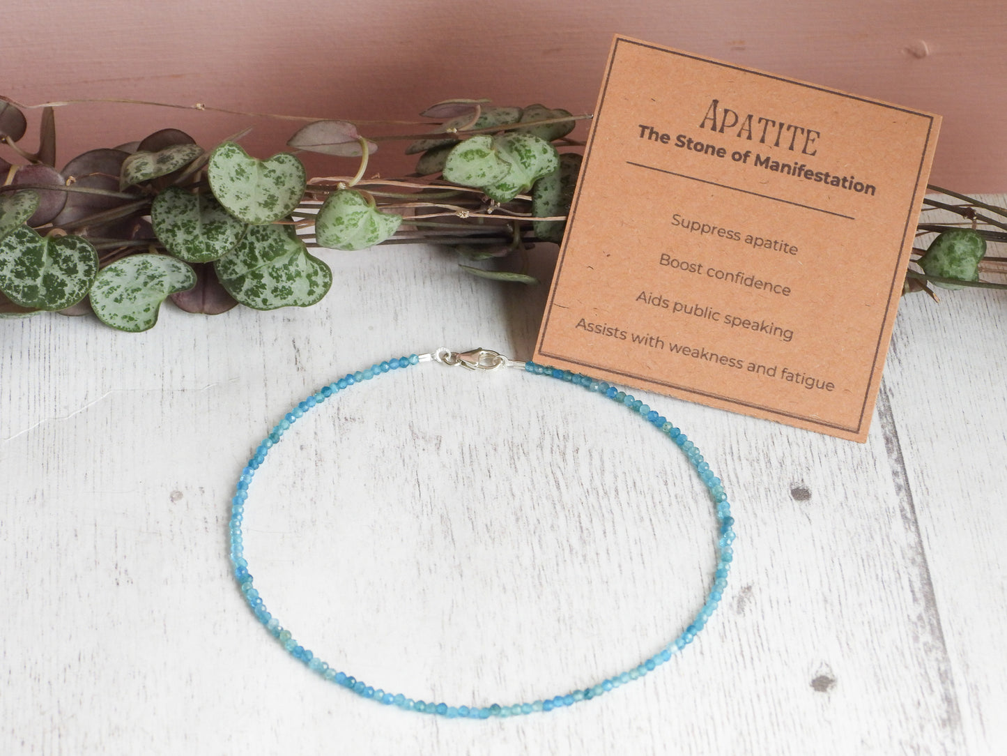 Dainty Apatite "Manifestation" Gemstone Anklet | Faceted Beads