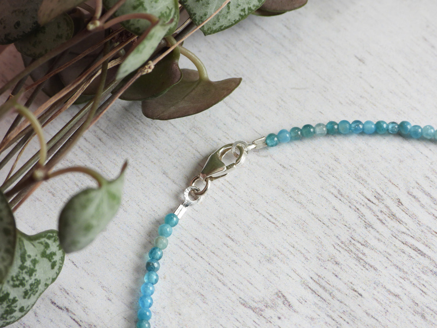 Dainty Apatite "Manifestation" Gemstone Anklet | Round Beads
