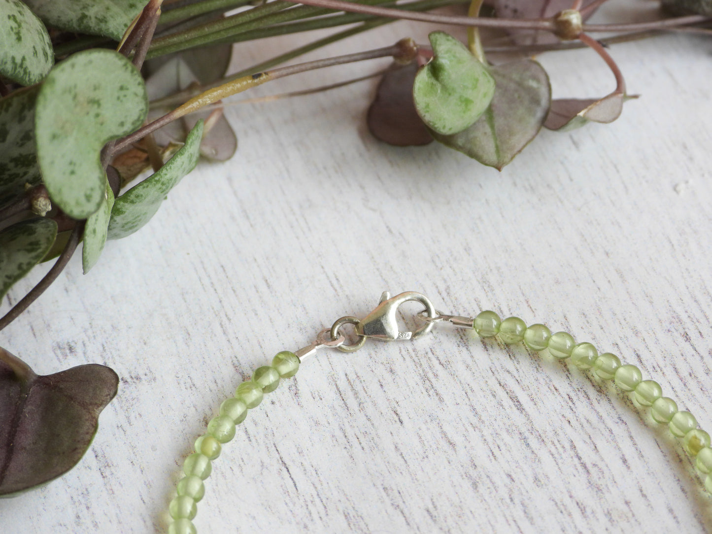 dainty august birthstone peridot gemstone bracelet with solid silver clasp 925
