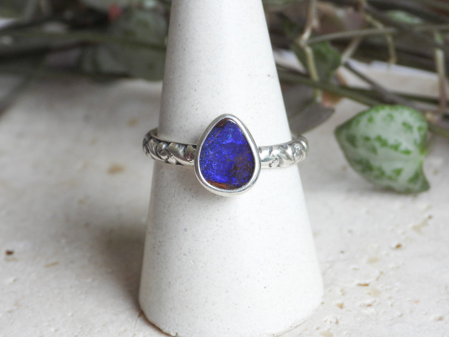 Australian Boulder Opal Stacking Ring | Size P/Q