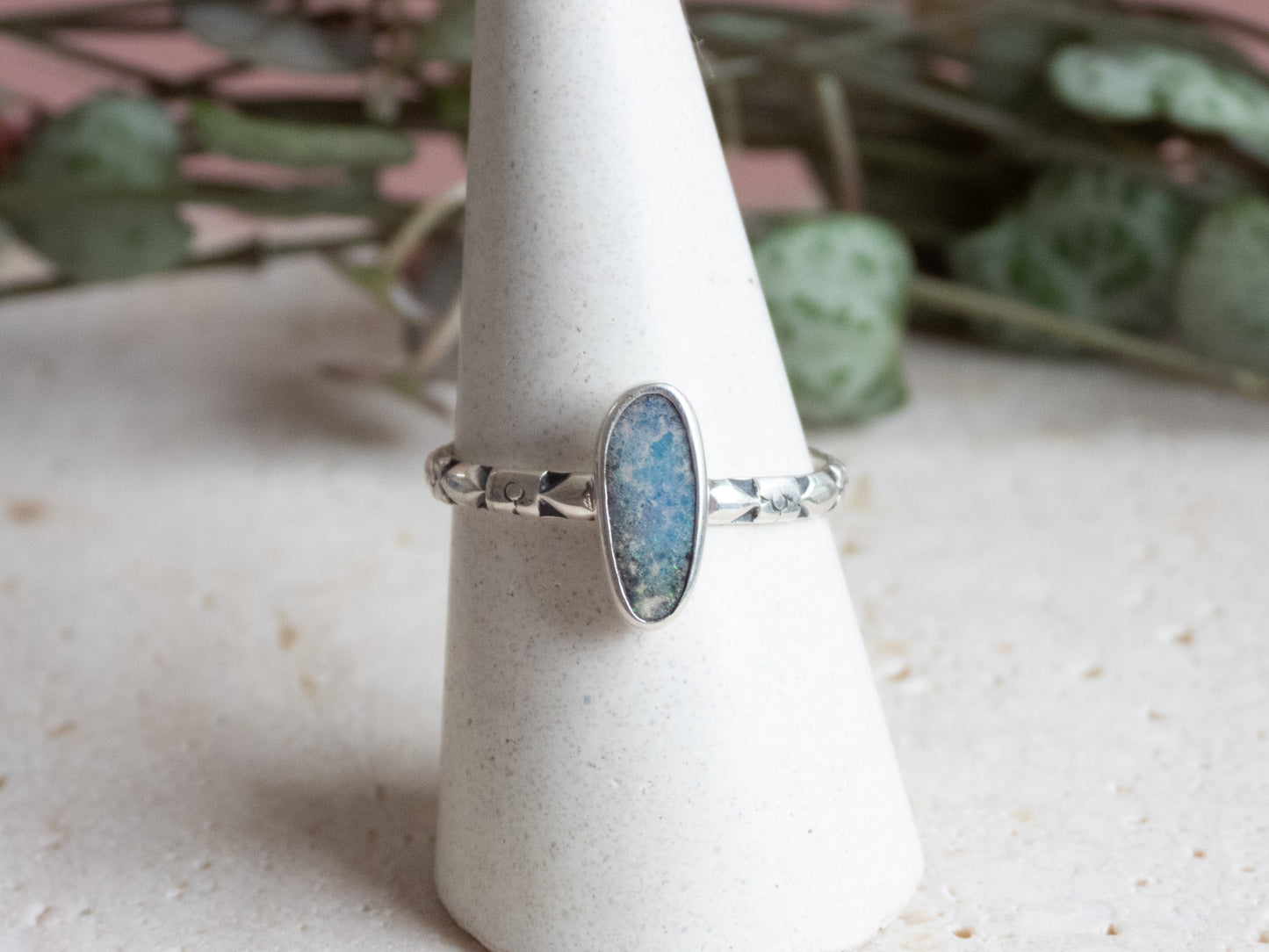 Australian Boulder Opal Stacking Ring | Size P/Q