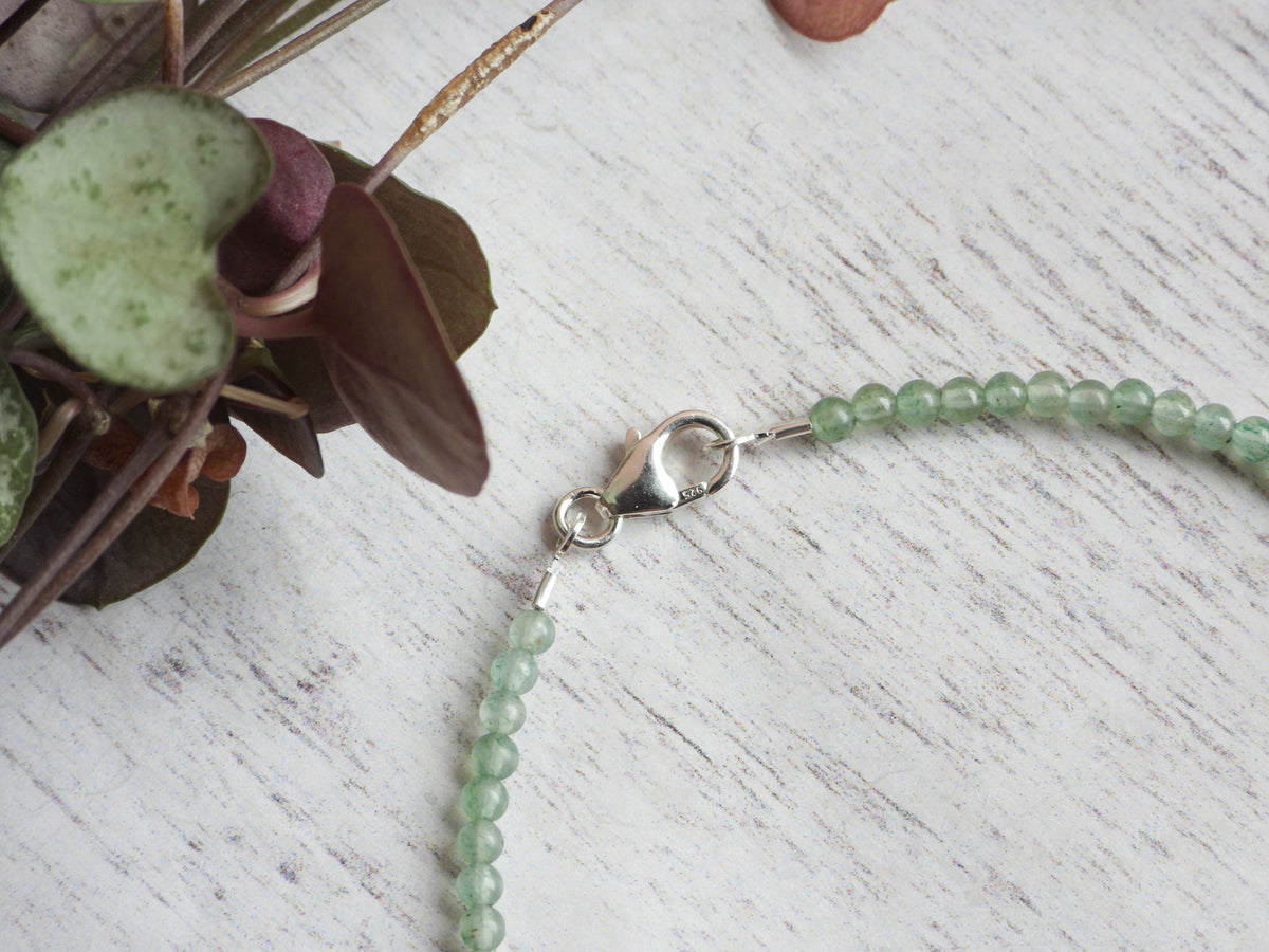 Dainty Aventurine Gemstone Bracelet | Sterling Silver | Handmade