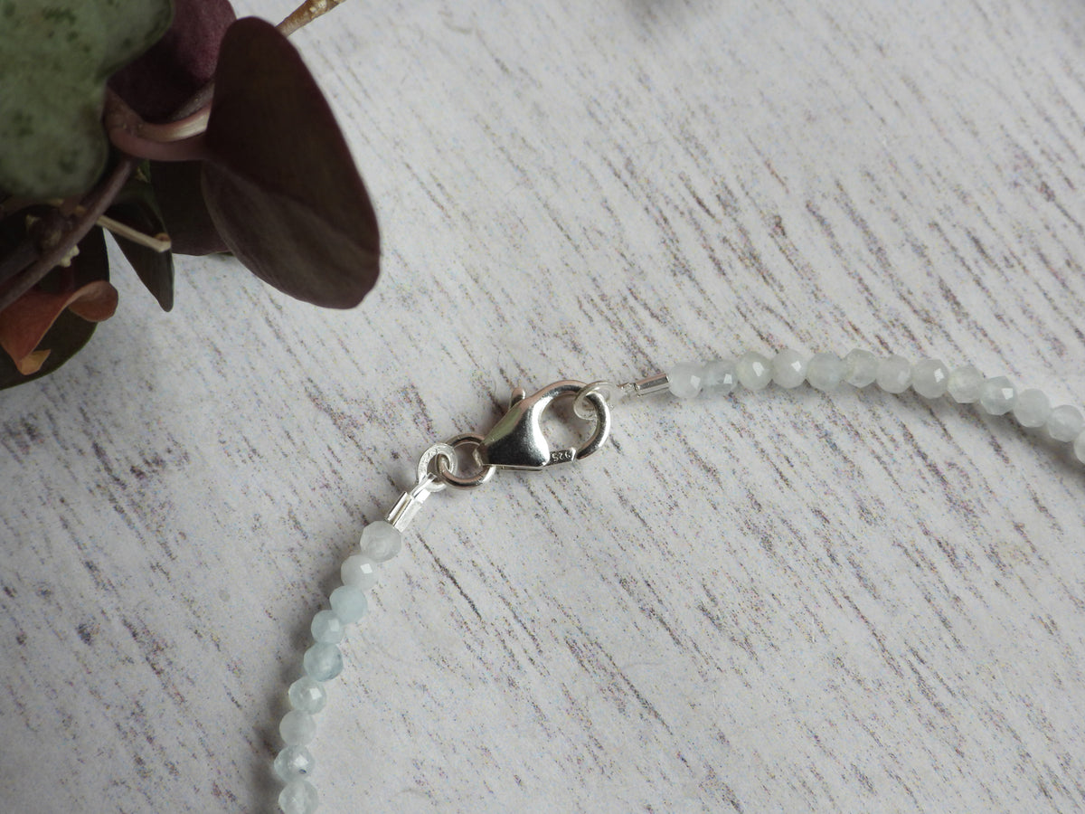 Dainty Beryl Gemstone Bracelet | Sterling Silver | Handmade