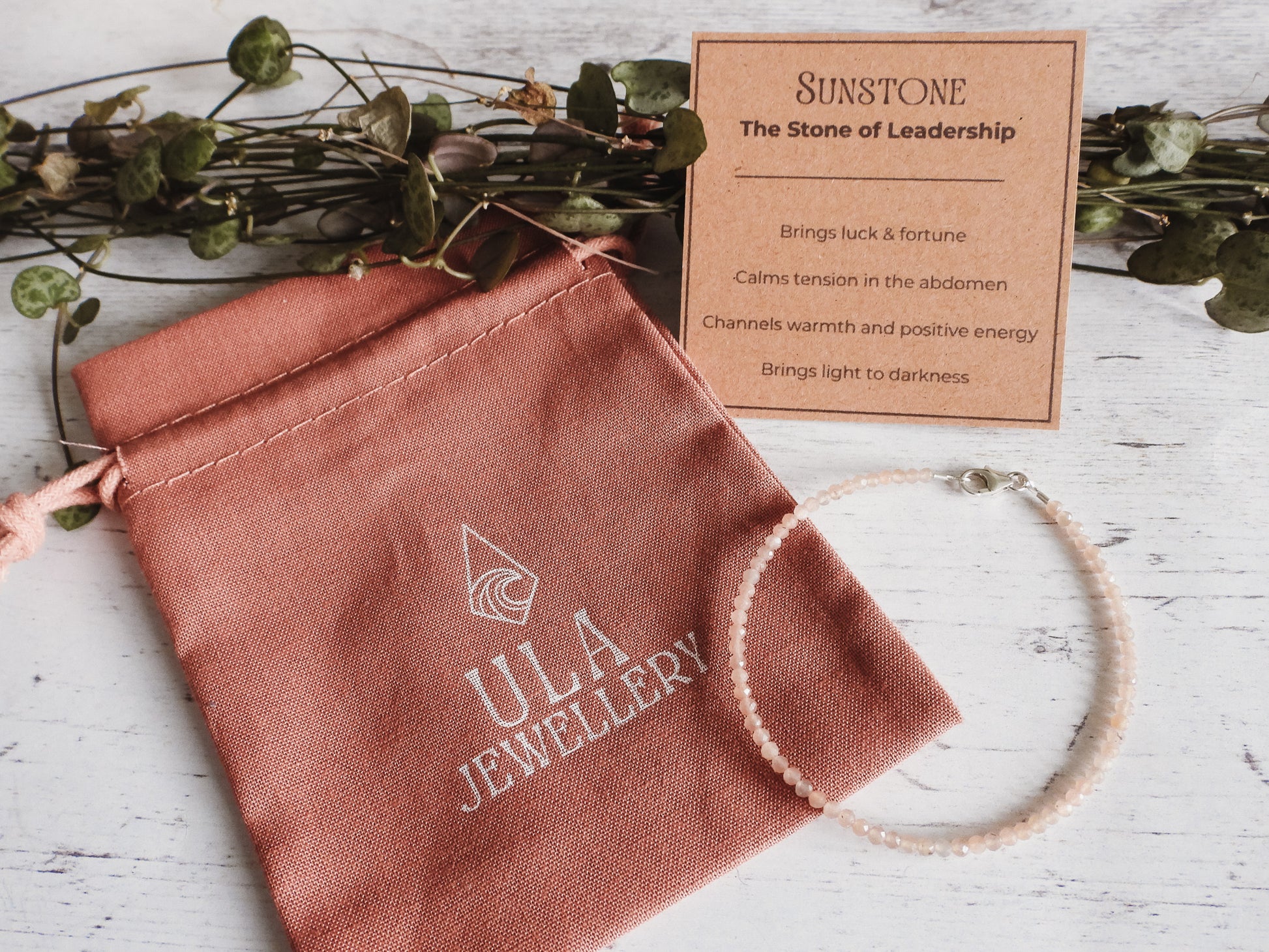 gift idea by Ula Jewellery, minimalist crystal healing stacking bracelet
