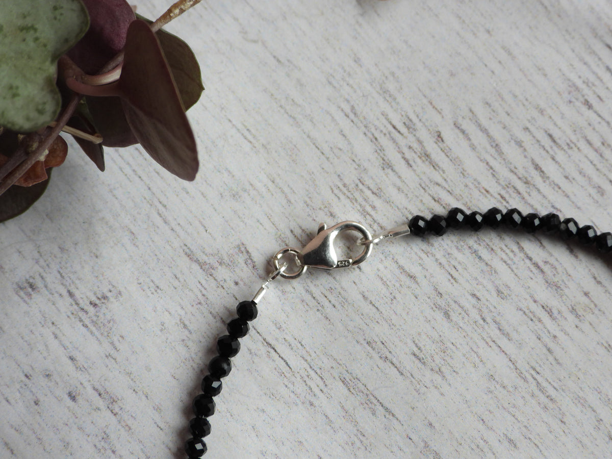 Dainty Onyx Gemstone Bracelet | Sterling Silver | Handmade