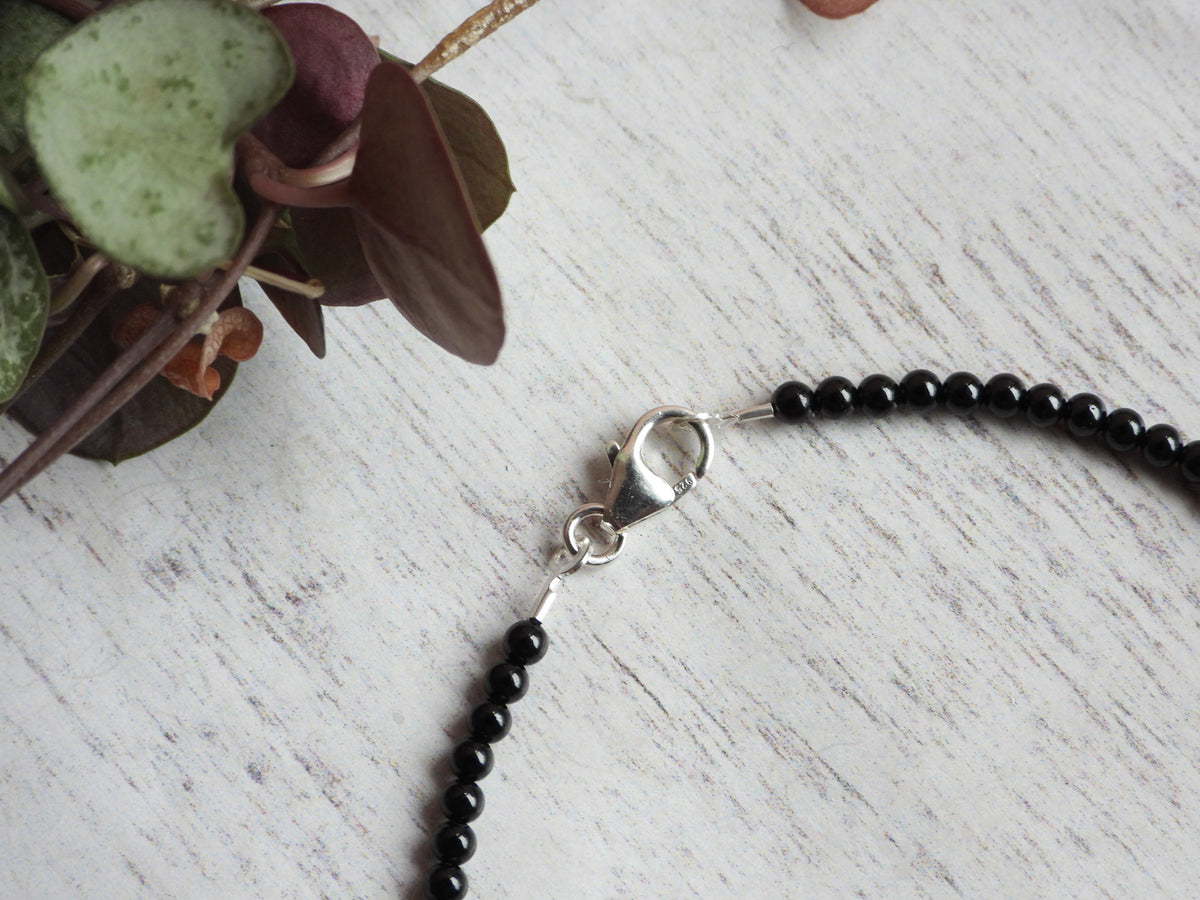 Dainty Onyx Gemstone Bracelet | Sterling Silver | Handmade